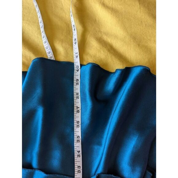 A Common Thread Women’s Small Silk Charmeuse Elegant MIDI Tiered Gown Dress - Picture 6 of 8